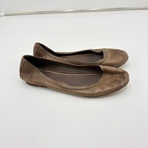 Frye Carson Ballet Flats Round Toe Brown Leather Classic Work Women’s Size 8.5